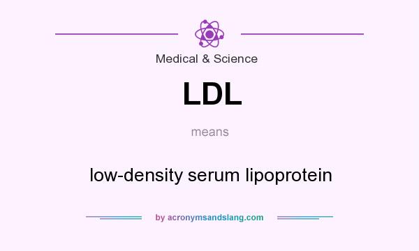 What does LDL mean? It stands for low-density serum lipoprotein