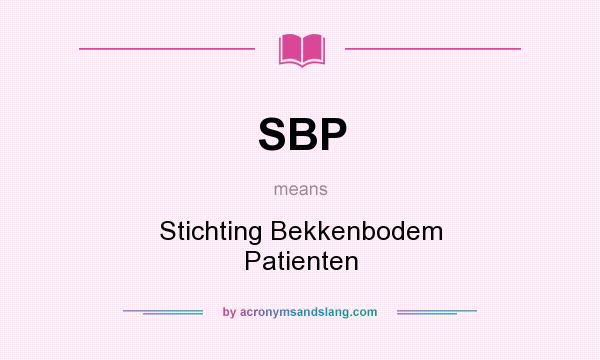 What does SBP mean? It stands for Stichting Bekkenbodem Patienten