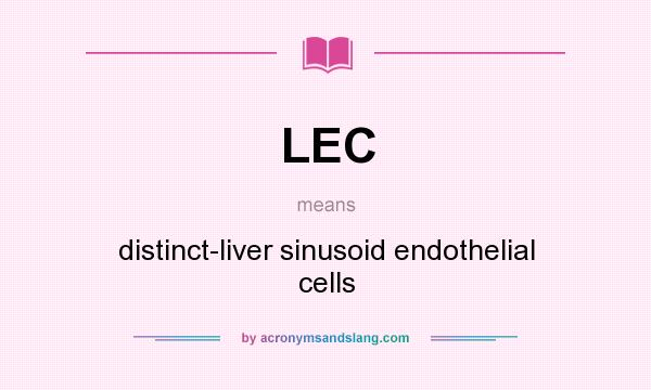 What does LEC mean? It stands for distinct-liver sinusoid endothelial cells