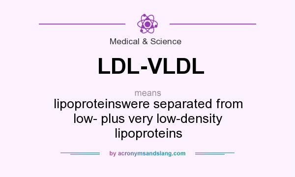 What does LDL-VLDL mean? It stands for lipoproteinswere separated from low- plus very low-density lipoproteins