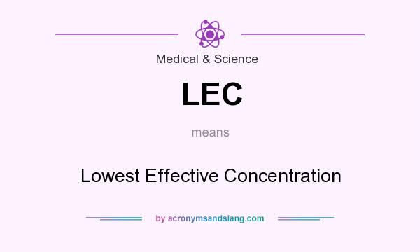 What does LEC mean? It stands for Lowest Effective Concentration