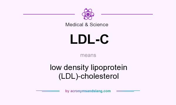 What does LDL-C mean? It stands for low density lipoprotein (LDL)-cholesterol