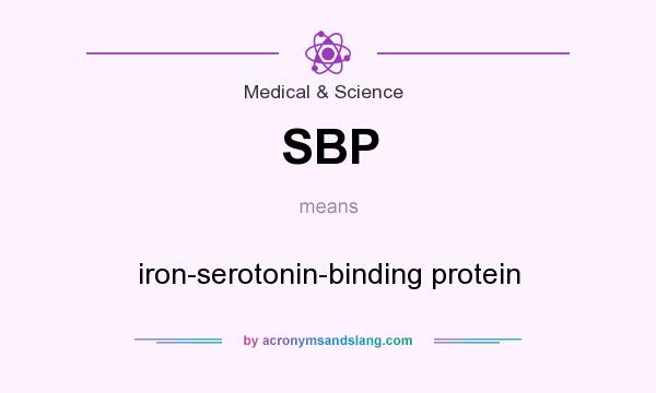 What does SBP mean? It stands for iron-serotonin-binding protein
