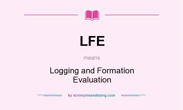 What does LFE mean? It stands for Logging and Formation Evaluation