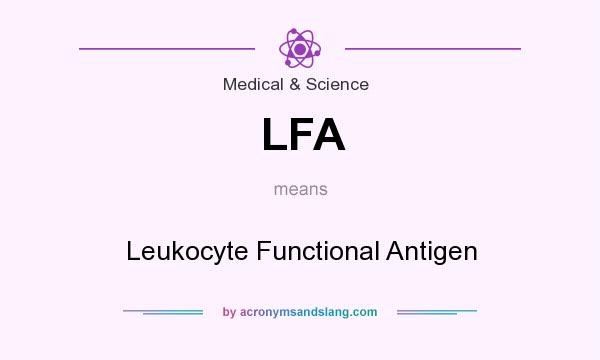 What does LFA mean? It stands for Leukocyte Functional Antigen