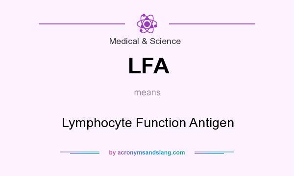 What does LFA mean? It stands for Lymphocyte Function Antigen