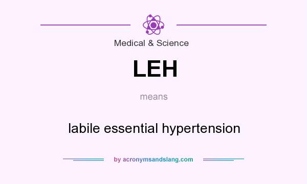 What does LEH mean? It stands for labile essential hypertension