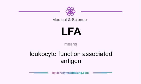 What does LFA mean? It stands for leukocyte function associated antigen