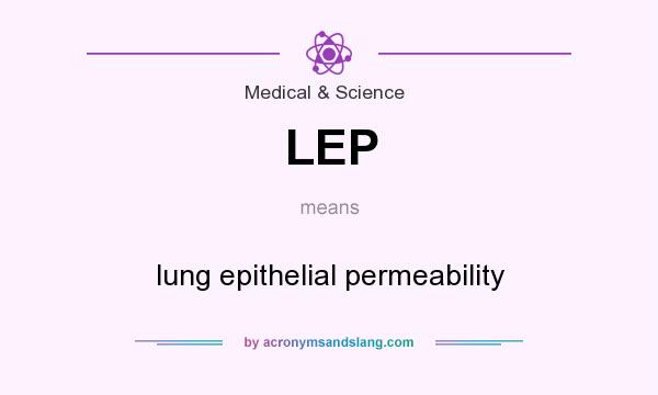 What does LEP mean? It stands for lung epithelial permeability