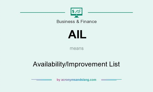 What does AIL mean? It stands for Availability/Improvement List