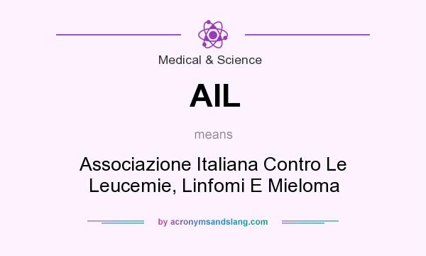 What does AIL mean? It stands for Associazione Italiana Contro Le Leucemie, Linfomi E Mieloma