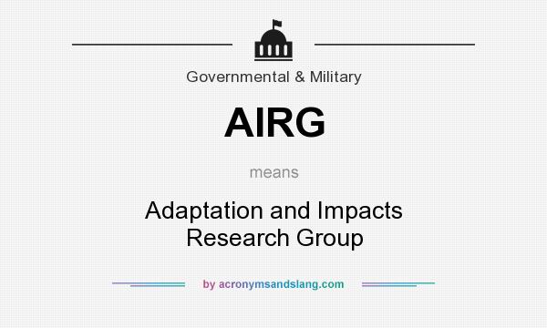 What does AIRG mean? It stands for Adaptation and Impacts Research Group