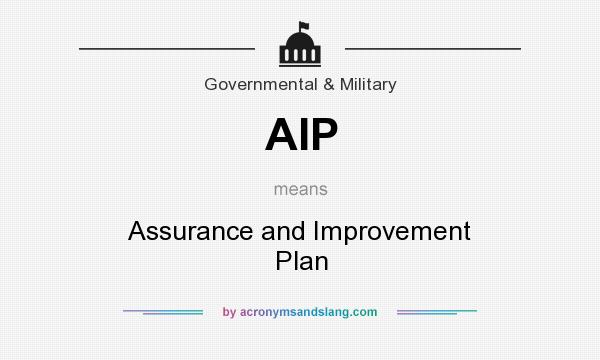 What does AIP mean? It stands for Assurance and Improvement Plan