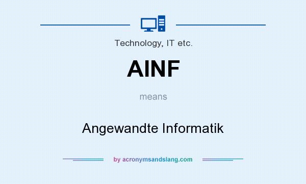 What does AINF mean? It stands for Angewandte Informatik