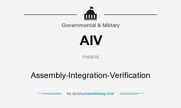 What does AIV mean? It stands for Assembly-Integration-Verification