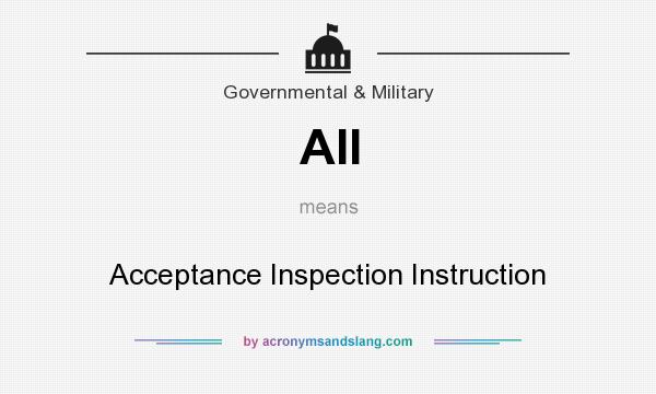 What does AII mean? It stands for Acceptance Inspection Instruction