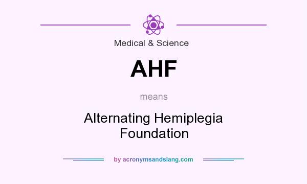 What does AHF mean? It stands for Alternating Hemiplegia Foundation