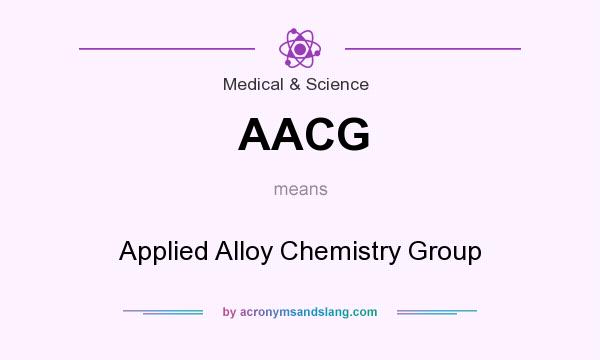 What does AACG mean? It stands for Applied Alloy Chemistry Group
