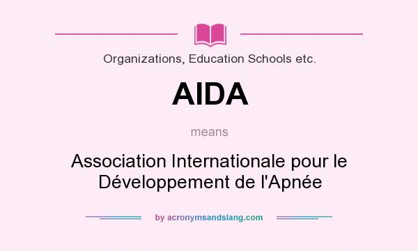 What does AIDA mean? It stands for Association Internationale pour le Développement de l`Apnée