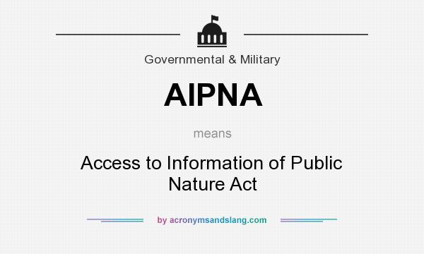 What does AIPNA mean? It stands for Access to Information of Public Nature Act