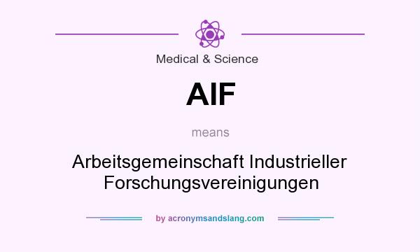 What does AIF mean? It stands for Arbeitsgemeinschaft Industrieller Forschungsvereinigungen