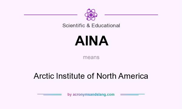 What does AINA mean? It stands for Arctic Institute of North America