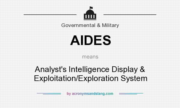 What does AIDES mean? It stands for Analyst`s Intelligence Display & Exploitation/Exploration System