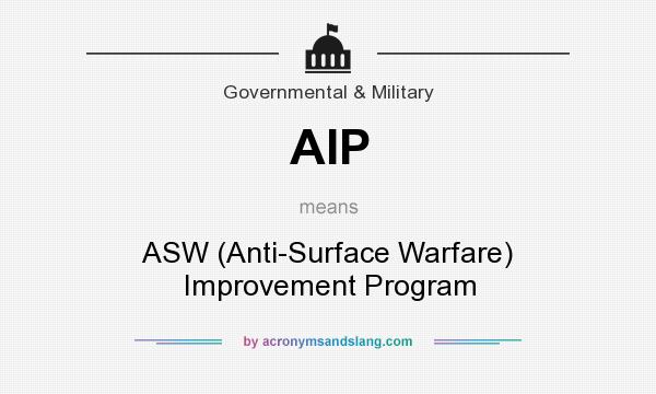 What does AIP mean? It stands for ASW (Anti-Surface Warfare) Improvement Program