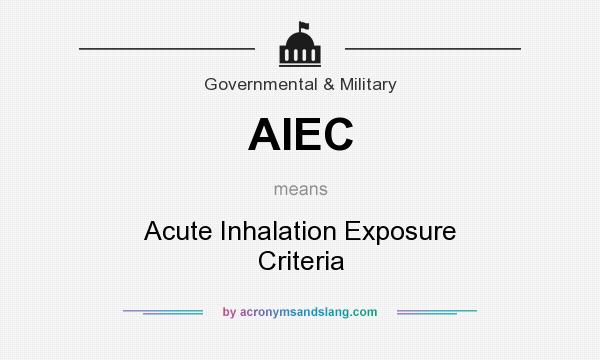 What does AIEC mean? It stands for Acute Inhalation Exposure Criteria