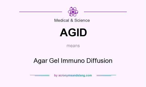 What does AGID mean? It stands for Agar Gel Immuno Diffusion