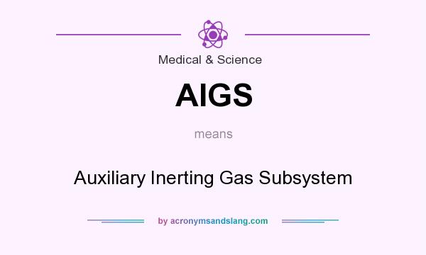 What does AIGS mean? It stands for Auxiliary Inerting Gas Subsystem
