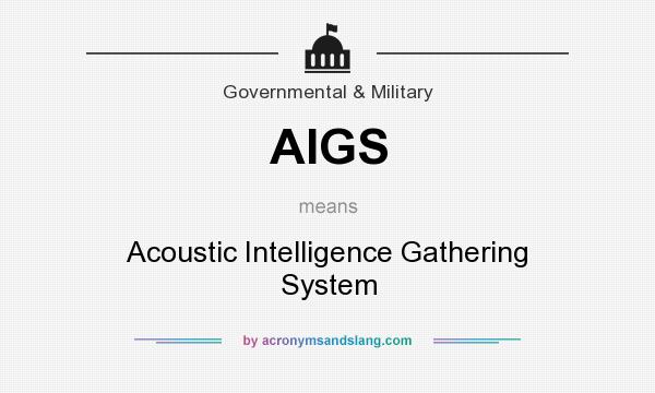 What does AIGS mean? It stands for Acoustic Intelligence Gathering System