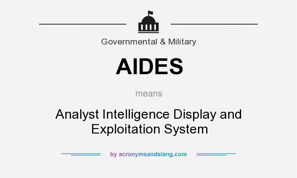 What does AIDES mean? It stands for Analyst Intelligence Display and Exploitation System