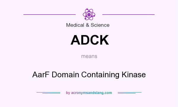 What does ADCK mean? It stands for AarF Domain Containing Kinase