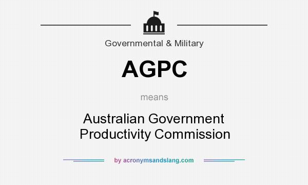 What does AGPC mean? It stands for Australian Government Productivity Commission