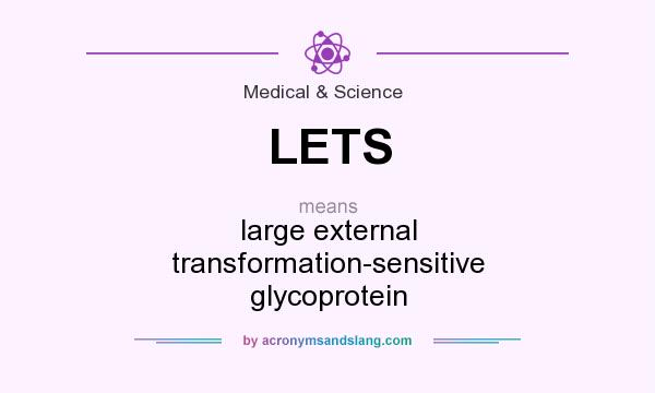 What does LETS mean? It stands for large external transformation-sensitive glycoprotein