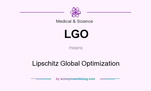 What does LGO mean? It stands for Lipschitz Global Optimization