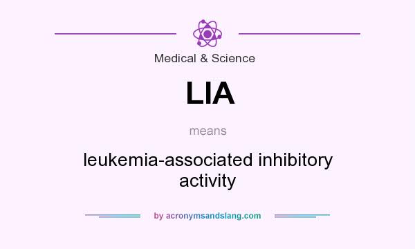 What does LIA mean? It stands for leukemia-associated inhibitory activity