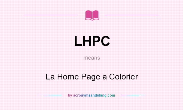 What does LHPC mean? It stands for La Home Page a Colorier