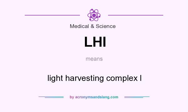 What does LHI mean? It stands for light harvesting complex I