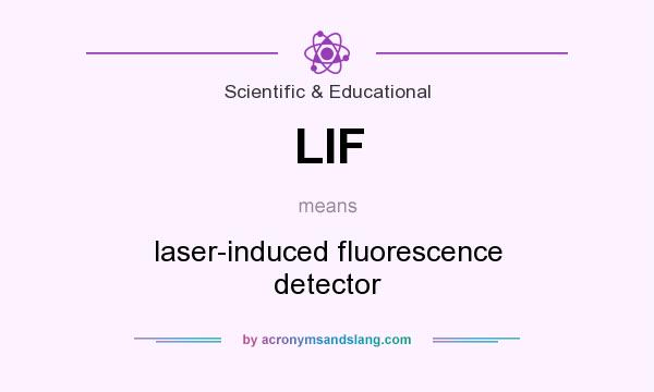 What does LIF mean? It stands for laser-induced fluorescence detector