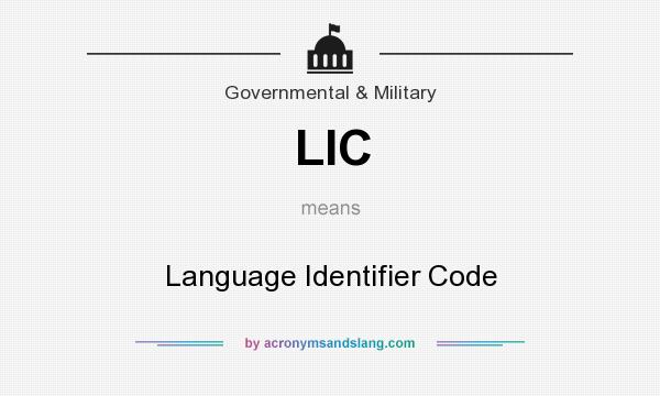 What does LIC mean? It stands for Language Identifier Code