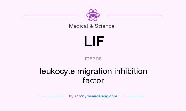 What does LIF mean? It stands for leukocyte migration inhibition factor