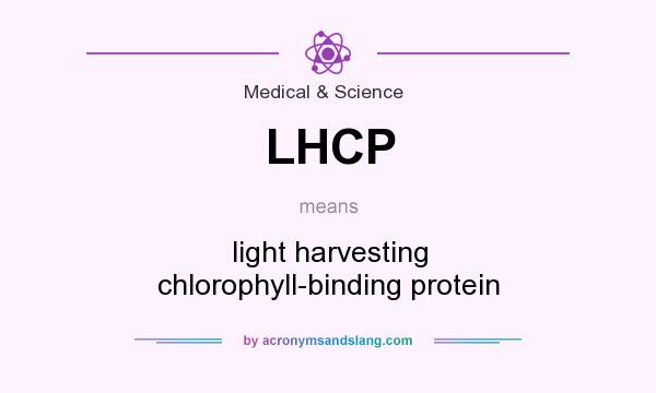 What does LHCP mean? It stands for light harvesting chlorophyll-binding protein