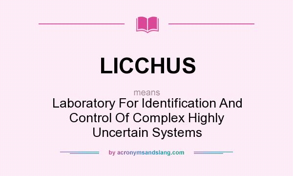 What does LICCHUS mean? It stands for Laboratory For Identification And Control Of Complex Highly Uncertain Systems