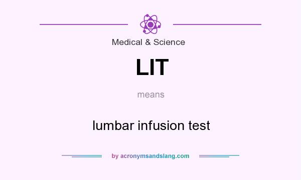 What does LIT mean? It stands for lumbar infusion test