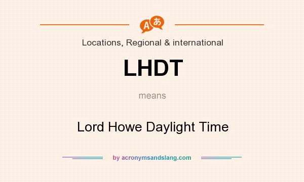 What does LHDT mean? It stands for Lord Howe Daylight Time