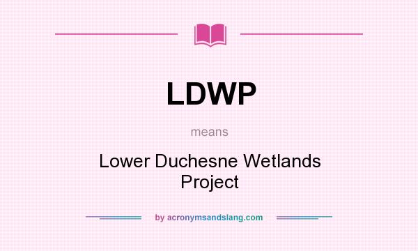 What does LDWP mean? It stands for Lower Duchesne Wetlands Project