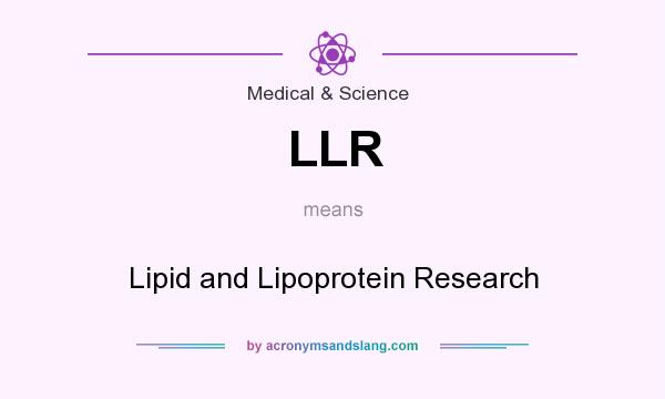 What does LLR mean? It stands for Lipid and Lipoprotein Research