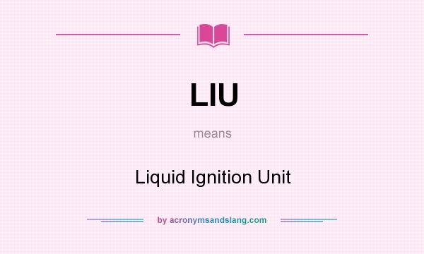 What does LIU mean? It stands for Liquid Ignition Unit